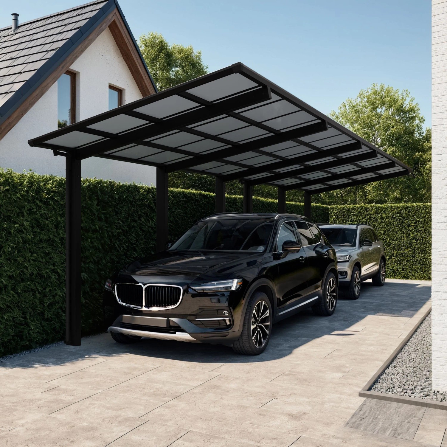 Ximax Alu Doppelcarport Linea Tandem Typ 110 Schwarz 273 x 983cm Sonderfertigung_3