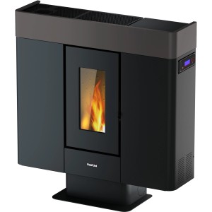 Freepoint Pelletofen Moon Titan, 10 kW, Stahl. Moderner Ofen mit Sichtfenster und Automatik.