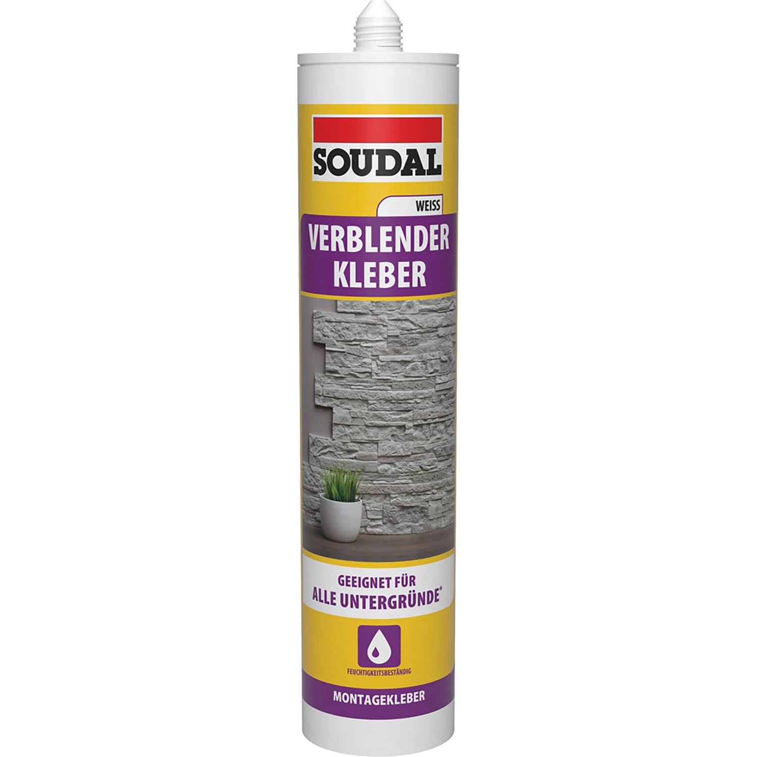 Soudal Verblenderkleber, 400g Kartusche für Wandverkleidung im Innenbereich.