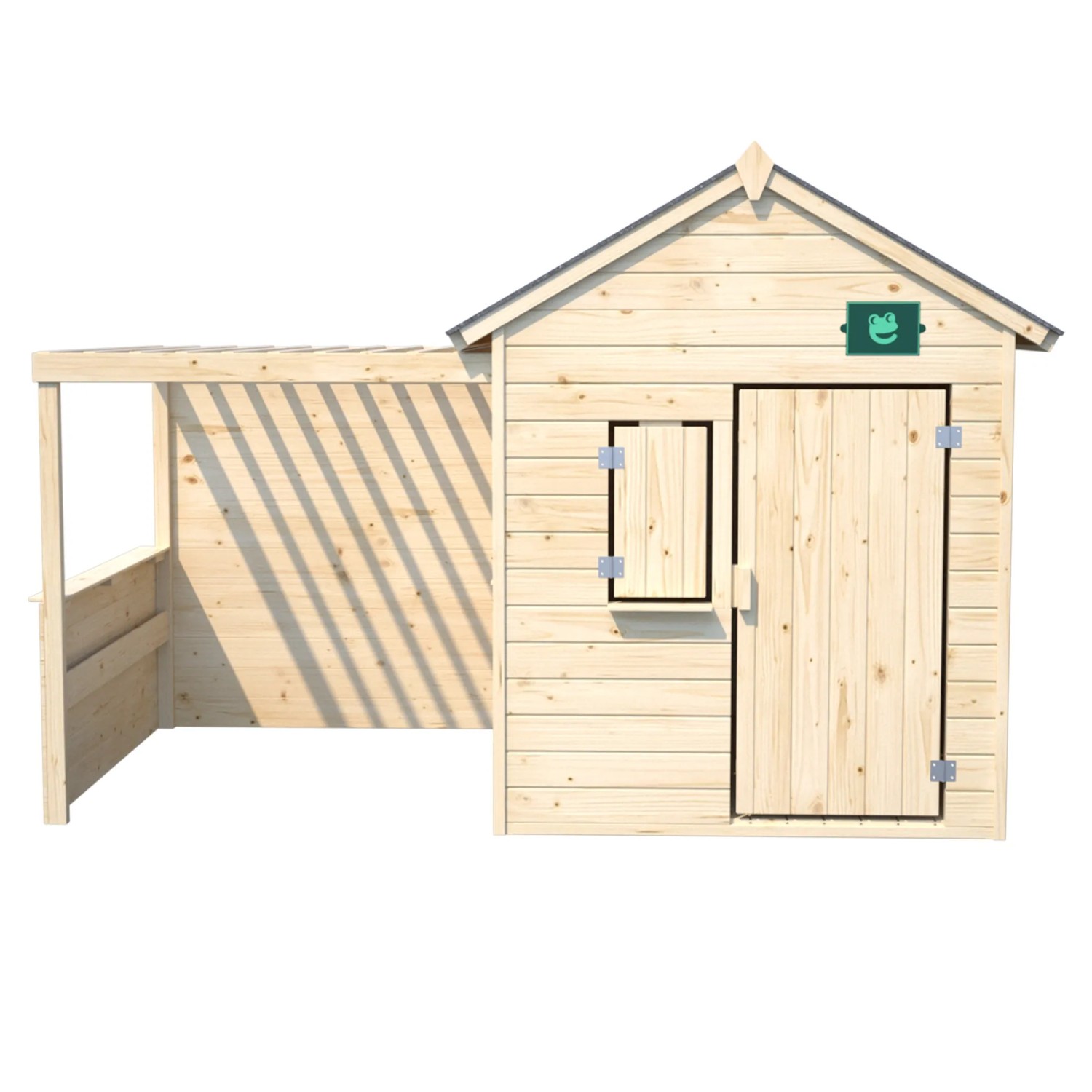 Soulet Kinderspielhaus Alpaga aus Holz mit Pergola, 244x128x163 cm.
