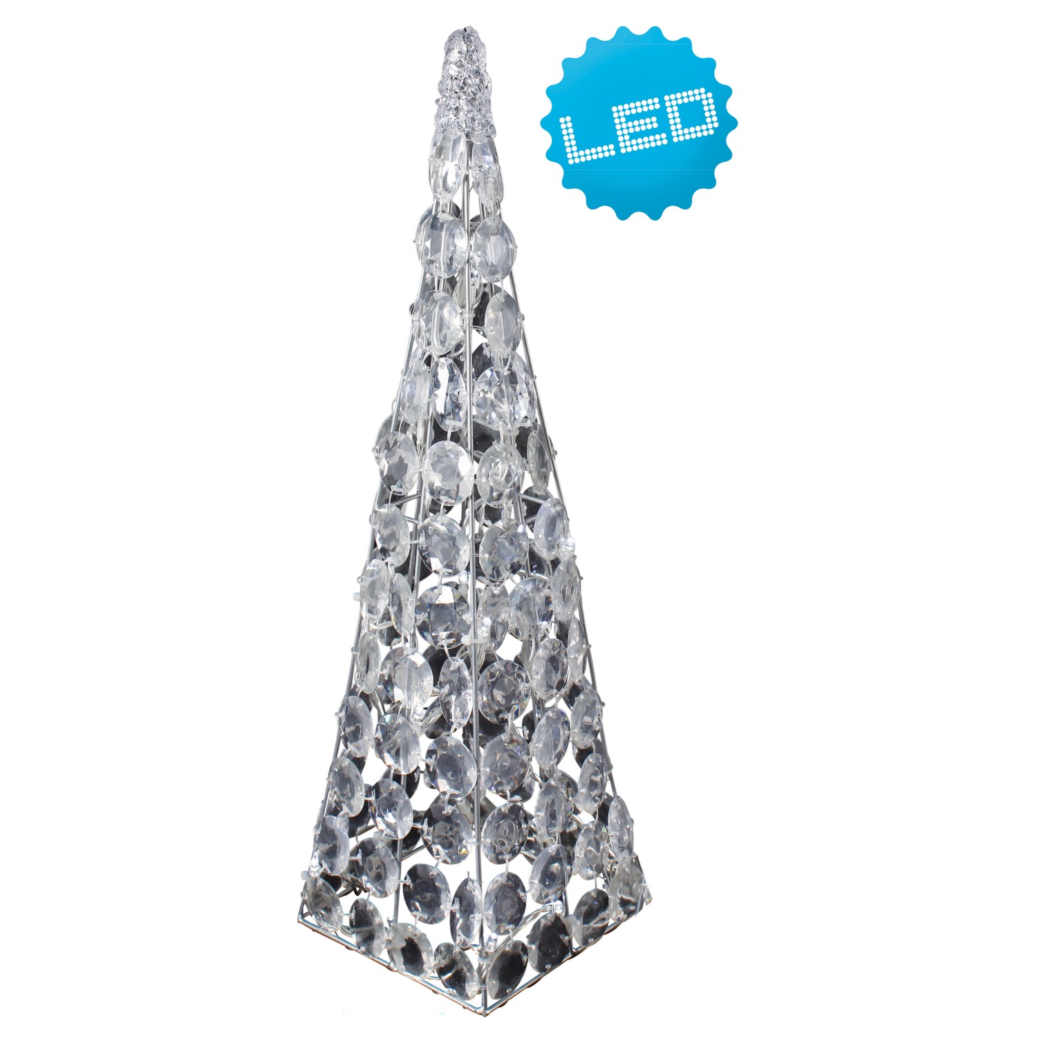 Näve LED Pyramide aus Acryl, 45cm hoch, für Innen & Außen, festliche Weihnachtsdeko.