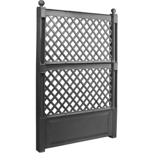 Anthrazitfarbenes KHW Spalier 2-tlg. mit Erdspieß, Rankhilfe für Garten und Terrasse.