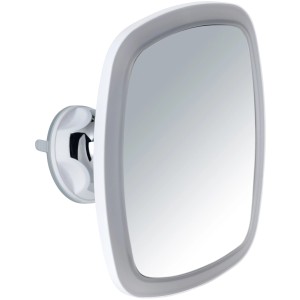 Wenko LED Wandspiegel Nurri, weiß, mit Saugnapf und 5-fach Vergrößerung.