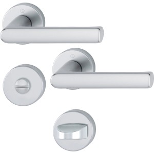 Hoppe Rosetten Garnitur Hamburg Aluminium WC, Türbeschlag für Innentüren.