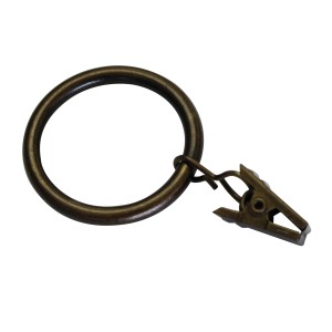Gardinia Gardinenring Europa, Bronze, mit Clip zur Befestigung an Gardinen, 10er-Pack.