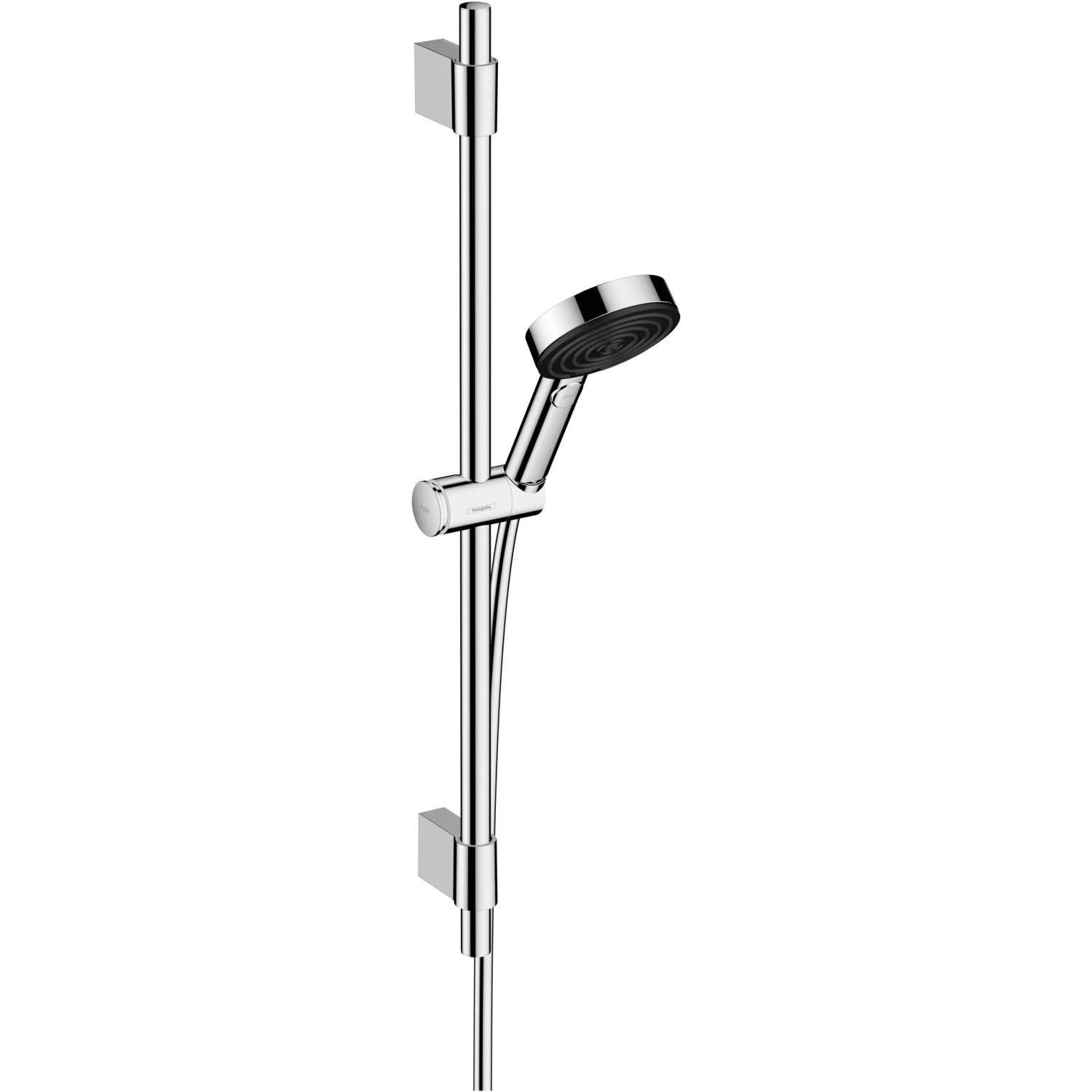 Hansgrohe Pulsify Blend Brauseset mit Stange, 3 Strahlarten, Chrom. Duschkopf und Duschstange im Set.