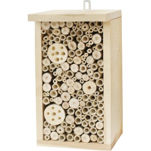 Insektenhotel Natur, 17x9x32cm, aus Holz, Nist- und Überwinterungshilfe für Insekten.