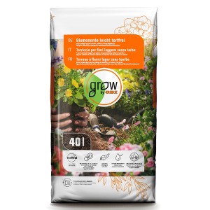 Sack GROW by OBI Blumenerde leicht torffrei, 40 l. Pflanzerde für Garten, Balkon und Zimmerpflanzen.