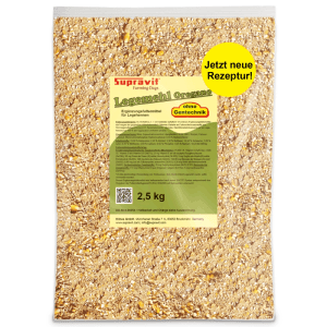 Supravit Legemehl für Hühner, 2,5 kg Beutel mit Futter für Legehennen, ohne Gentechnik, neue Rezeptur.