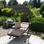 Angerer Hollywoodschaukel Swing Smart Olive, 1-Sitzer mit Sonnendach und Kissen.