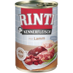 Rinti Kennerfleisch Lamm, 400g Dose Hunde-Nassfutter mit hohem Fleischanteil.