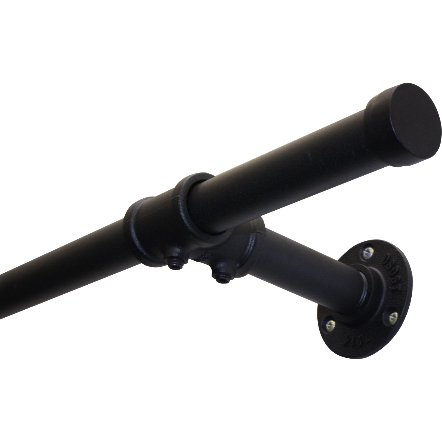 Gardinia Gardinenstange Industrial Home, Ø 25mm, schwarz, 240cm, Detailansicht.