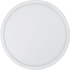 Rundes, weißes E2 Elektro Aufbau-LED-Panel Twice² (Ø 33cm) für Deckenmontage.