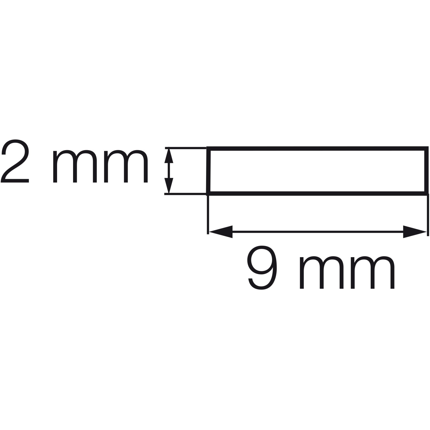 Abbildung des Vorlegebands in Weiß mit den Maßen 9 x 2 mm.