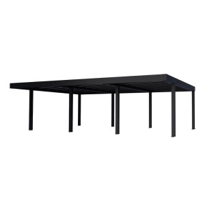 Canopia by Palram Carport Oslo 901 cm x 596 cm Alu Schwarz Paneel Grau