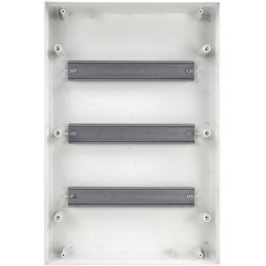 Weißer Kleinverteiler Aufputz, 3-reihig für 36 TE, IP40.