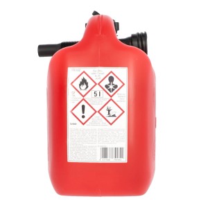 Roter Cartrend Kraftstoffkanister aus Kunststoff, 5 Liter, mit Einfüllstutzen.