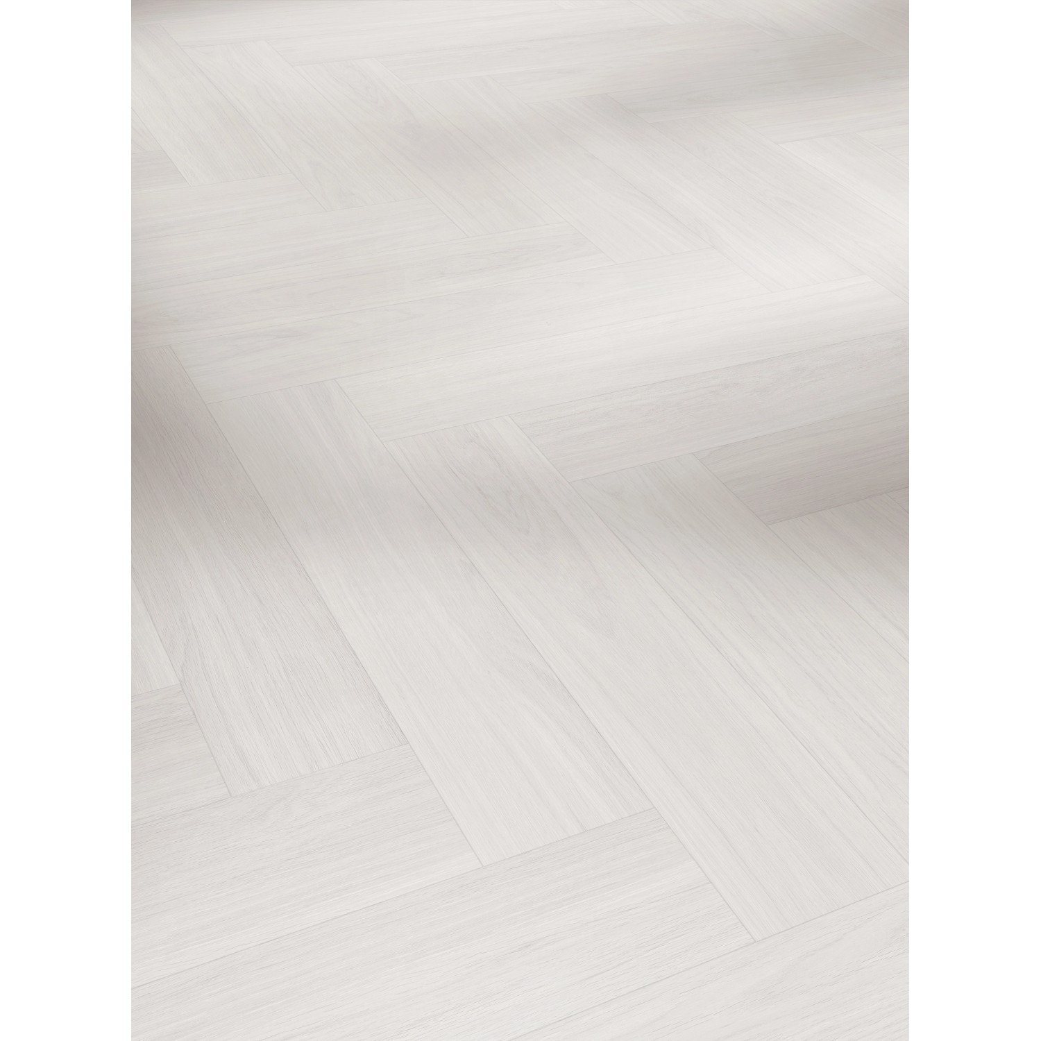 Parador Vinylboden Trendtime 3, Oxford Eiche Weiß, Fischgrätmuster.