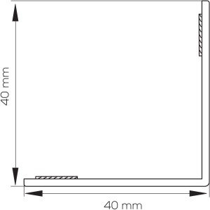 Weiße, selbstklebende Winkelleiste, 40x40 mm, 2,5 m lang, für Fenster-Zubehör.