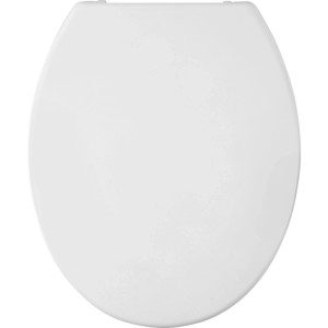 Weißer baliv Deluxe WC-Sitz Swansea aus Duroplast mit Absenkautomatik, Ansicht von oben.