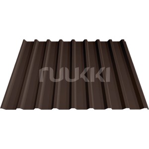 Detailaufnahme: Dunkelbraunes Trapezblech T20 für Holzbrüder Doppelcarport Ralf.