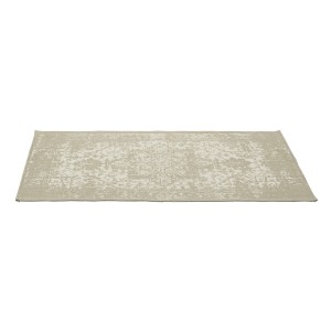 Beiger Badteppich Modica 60x100 cm im Vintage-Look, aus recycelten Materialien.