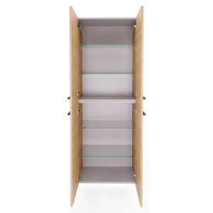 Fackelmann Badmöbel Doppel-Hochschrank B.Round 60 cm Sandeiche