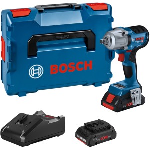 Bosch Professional Akku-Drehschlagschrauber GDS 18 V-450 PC mit Akkus, Ladegerät und L-Boxx.