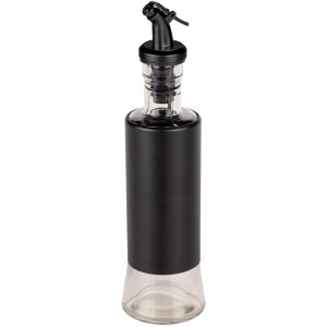 Wenko Öl- und Essigspender Boga, 0,3 l, mit 1-Klick Verschluss, schwarz. Glasflasche für Grillutensilien.