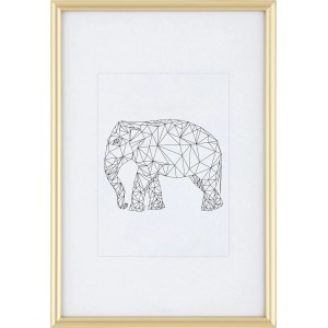 Goldener Kunststoff Bilderrahmen 20x30 cm mit Passepartout für Fotos.