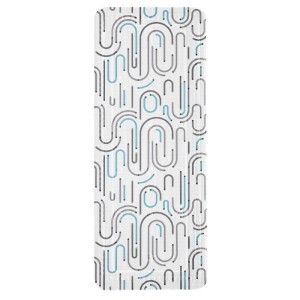 Kleine Wolke Wanneneinlage Vision mit geometrischem Muster in Grau und Aqua, 36x92 cm.