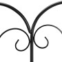 Detailaufnahme: Schwarze Garteneinfassung aus Eisen mit Bogen-Design, 56,5 cm breit.