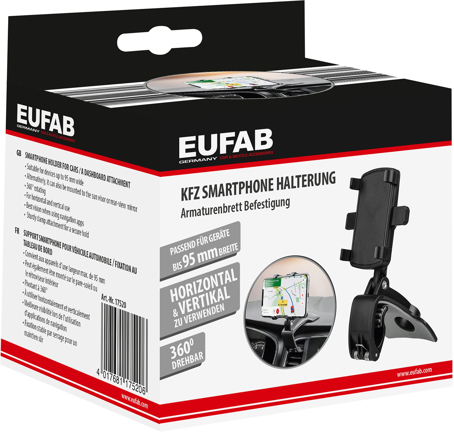 Eufab Smartphone KFZ-Halterung Universal Schwarz kaufen bei OBI