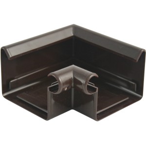 Braune Marley Kastendachrinne Innenecke RG 70 zur Verbindung von Dachrinnen im 90-Grad-Winkel.