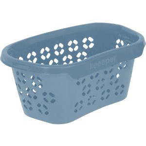 Keeeper Wäschekorb Anton in Nordic Blue, 30,5 Liter Fassungsvermögen, mit Lochmuster.