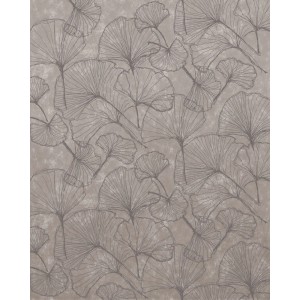 Komar Vliestapete Ginko Stone, 200x250cm, mit Ginko-Blätter Muster in Steinoptik für Innenräume.