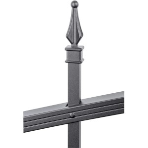 Detailaufnahme Zaunfeld Chaussee, Alu schwarz matt, verstellbar, Gartenzaun.