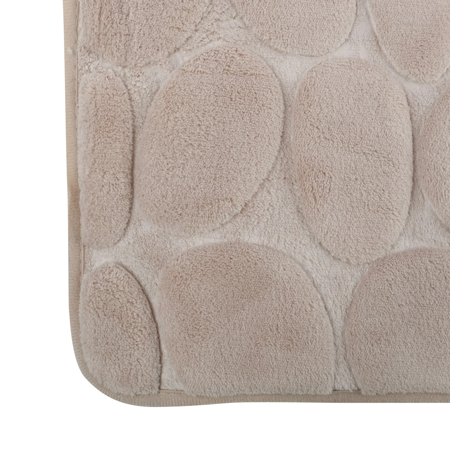 Beige MSV Badematte Kiesel, 50x80 cm, mit Kieselstein-Optik für Badezimmer.