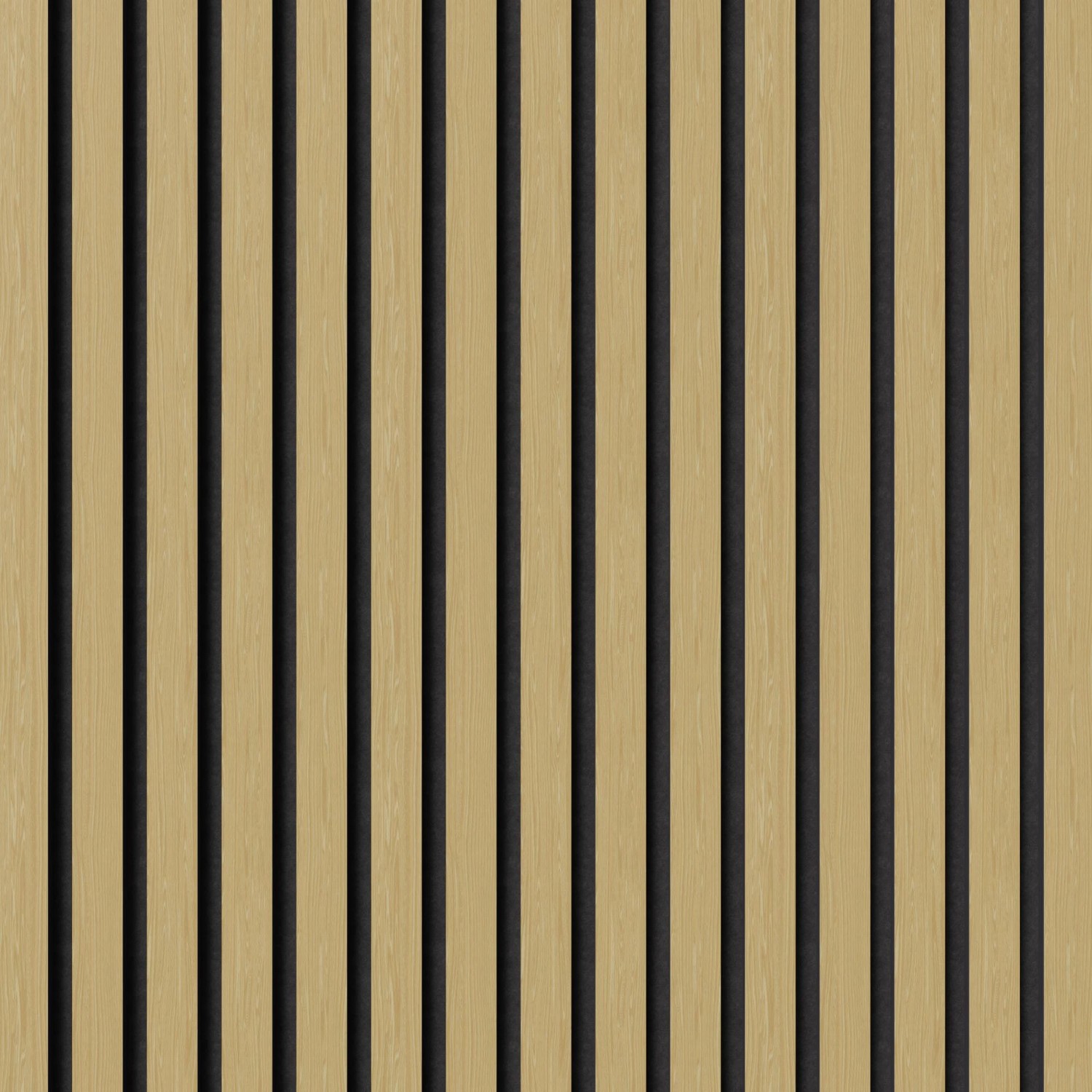 Akustikpaneel Eiche/Schwarz, 60cm, 2er Set. Wandverkleidung für bessere Raumakustik.