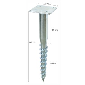 Schneider Universal-Bodendübel für Ampelschirme, verzinkt, mit Eindrehwerkzeug.