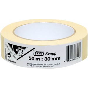 Tixo Kreppband, 50 m x 30 mm, beige, für Malerarbeiten und Abdeckarbeiten.