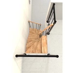 Minka Raumspartreppe Joker Turn 180° Buche-Schwarz, Ansicht von oben.