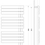 Technische Zeichnung Schulte Design-Heizkörper Breda, Maße und Anschlüsse für Installation.