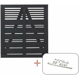 Plus Holz Einzeltor Silence Nadelholz Schwarz 100 cm x 110 cm