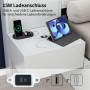 okwish Doppelbett 160x200cm mit USB Anschluss Lautsprecher Schlafzimmer Weiß ohne Matratze_6