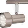 Briloner LED-Spot, 2er, Nickel matt, Detailansicht eines Strahlers mit warmweißem Licht.