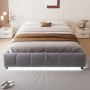 okwish Polsterbett 140x200cm mit LED Beleuchtung und Stauraum Beige ohne Matratze_4