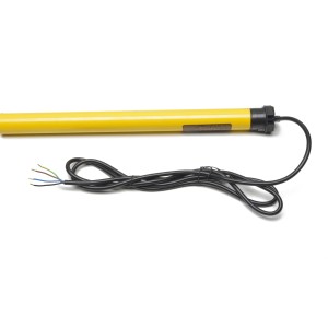 Schellenberg Rollladenmotor Standard Maxi 20 Nm, gelber Rohrmotor mit schwarzem Kabel.
