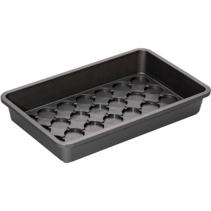 Anthrazitfarbene Universal-Anzuchtschale (38x24x6 cm) für Gemüse und Blumen.