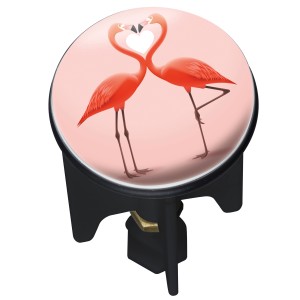 Wenko Waschbeckenstöpsel Pluggy Flamingo Love mit Flamingo-Motiv.